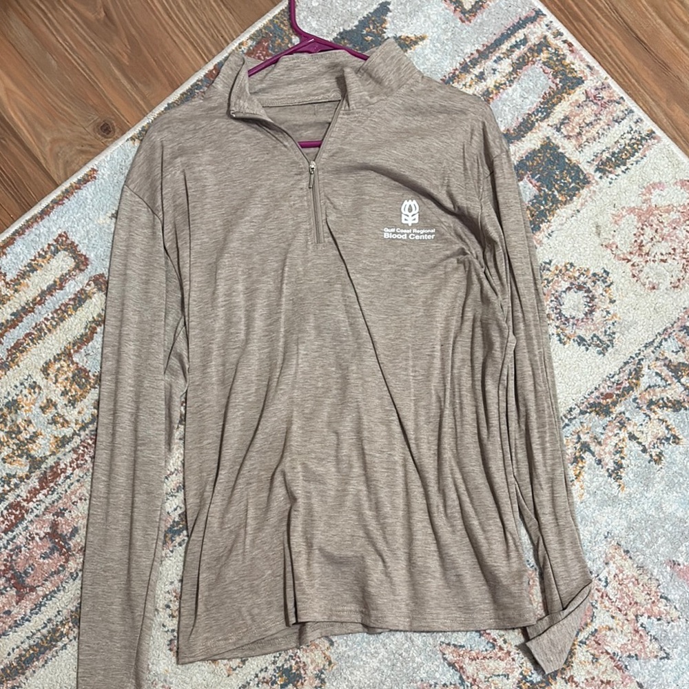 Brown Half-Zip Long Sleeve Shirt